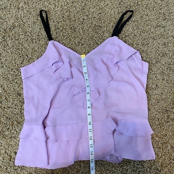 ASOS spaghetti strap lavender blouse ruffles size 8 - Picture 8 of 10